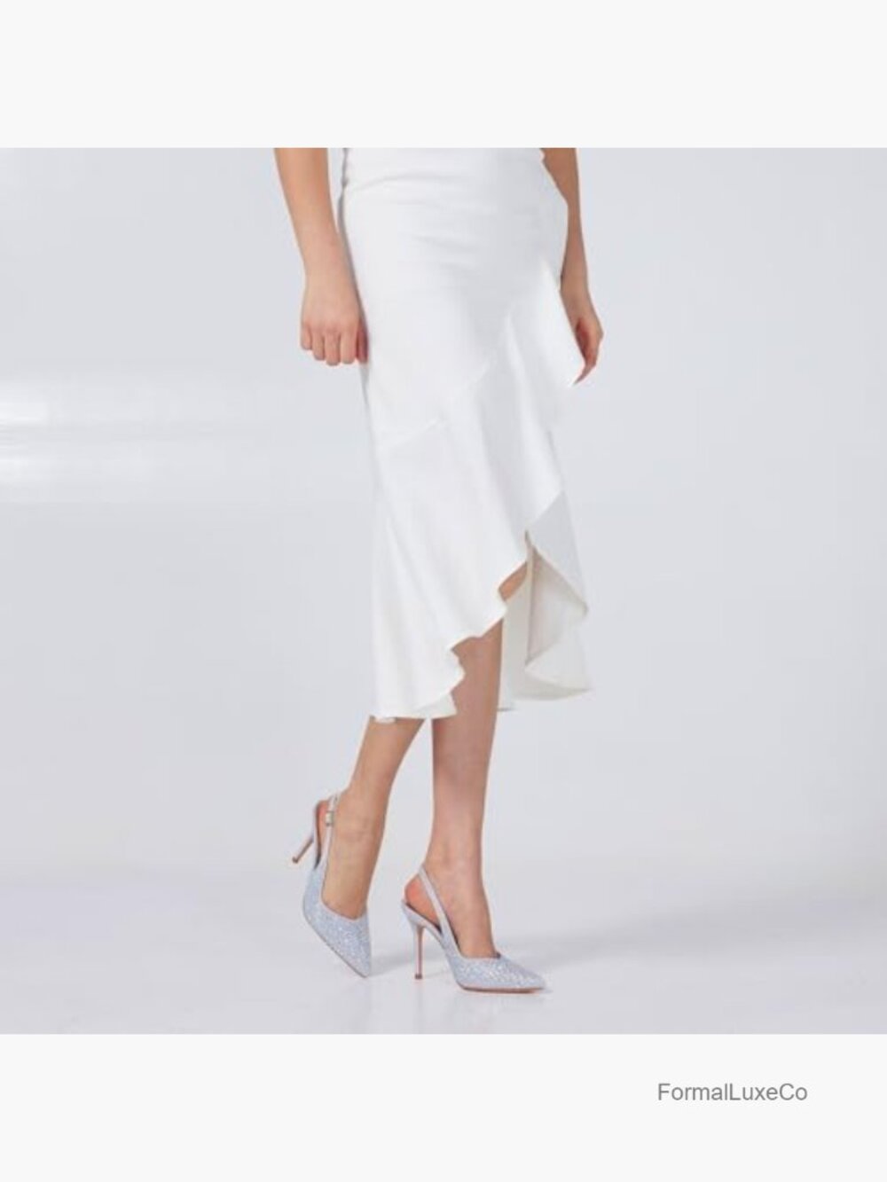 3.7" Adjustable Slingback Pumps Pointed Toe Stilettos Rhinestone Heels Wedding - Picture 2 of 7